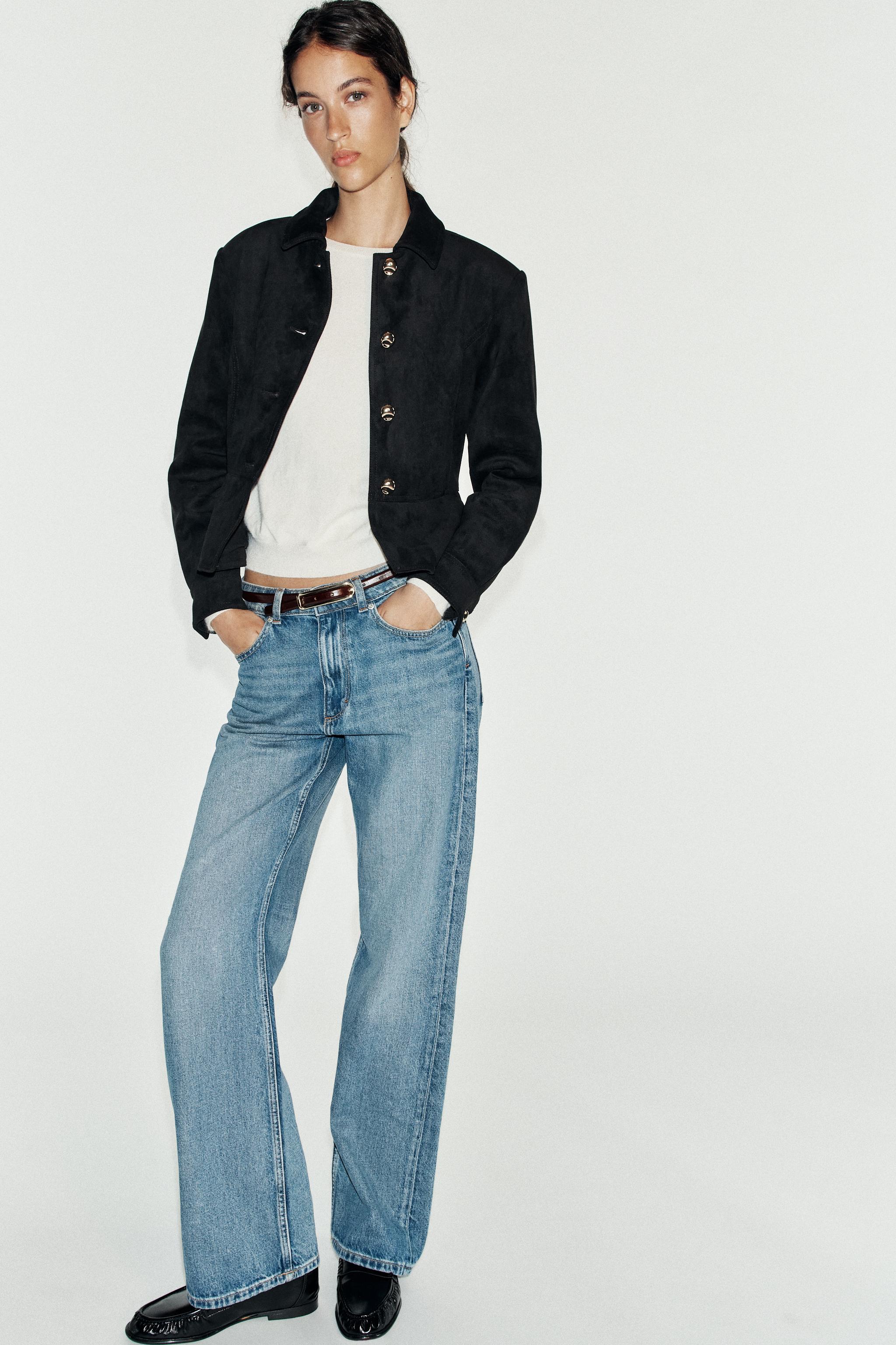 BLOUSON EFFET DAIM ÉPAULETTES